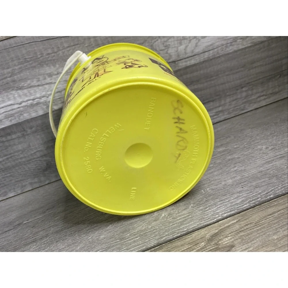 Vtg Kroger‎ Peanut Butter Sand Pail Yellow Kids Graphics 5 Pound Bucket No Lid